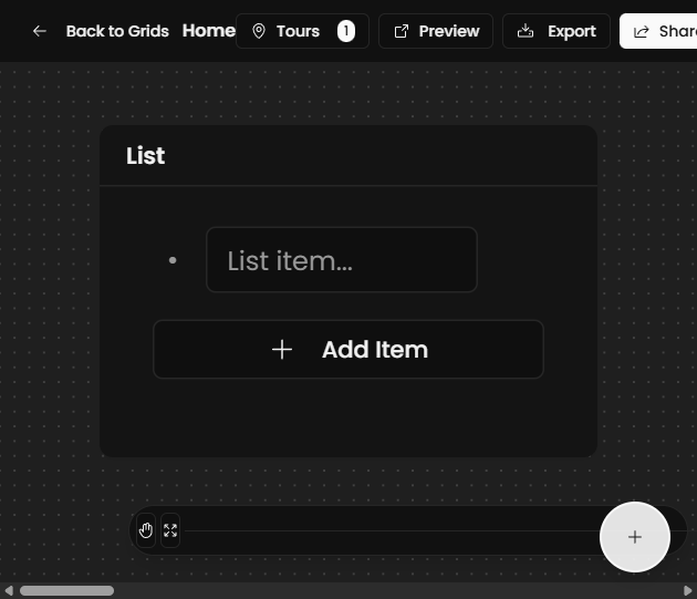 Canvas overview with cards and connections
