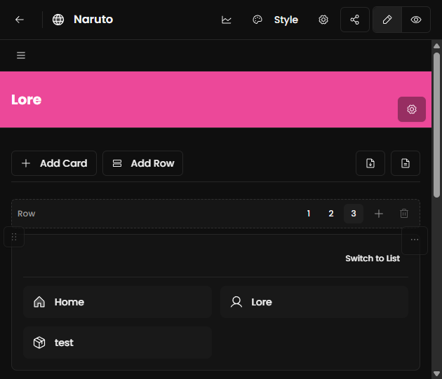 Publish settings in StoryNotes